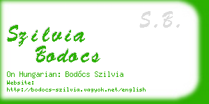 szilvia bodocs business card